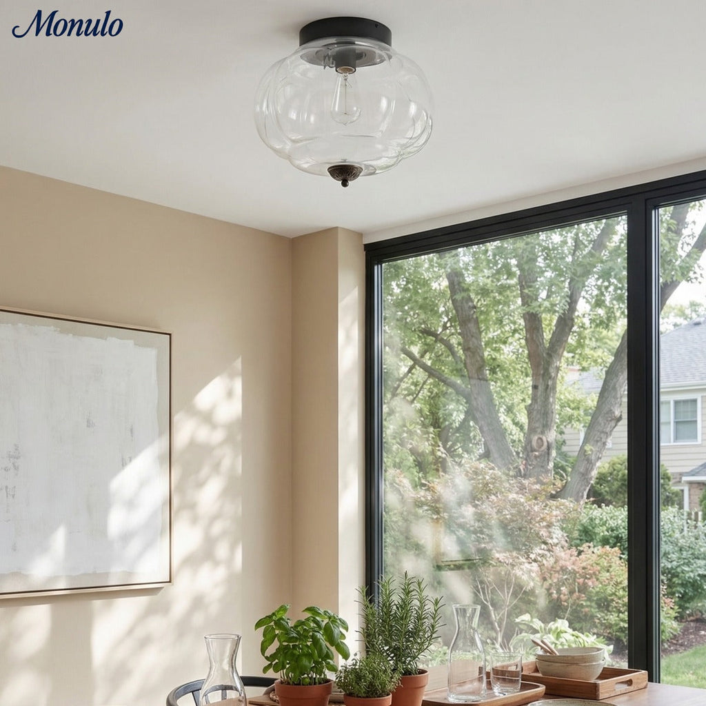 Ceiling Lamp Milk Glass Shade Modern Lighting Scandinavian Style Living Room Dining Room Bedroom Flush Mount - Lamylie