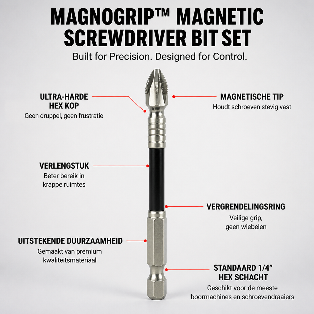 MagnoGrip Magnetischer Schrauber-Bit-Satz – Jede Schraube sofort sicher fixieren für makellose, stressfreie Projekte – Lamylie