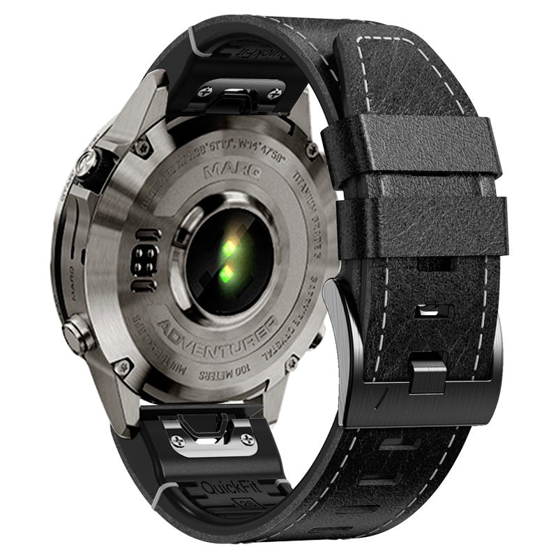 Garmin Fenix 8, 7X és 6X óraszíj — AuroraFlex hibrid bőr- és TPU-szíj