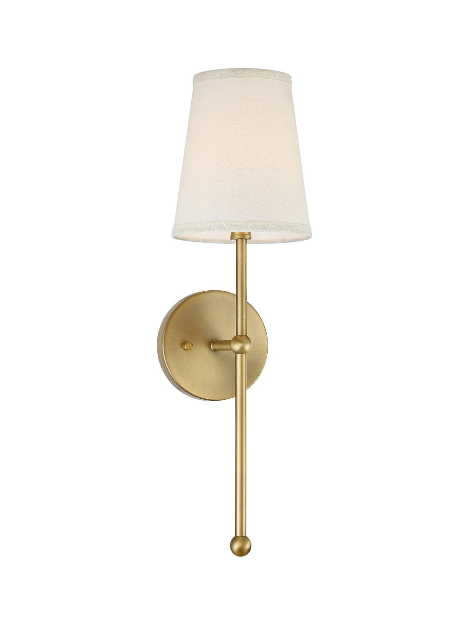 Rowan Wall Lamp Brass Fabric Shade Scandinavian Living Room Bedroom Lighting 15x53cm - Lamylie
