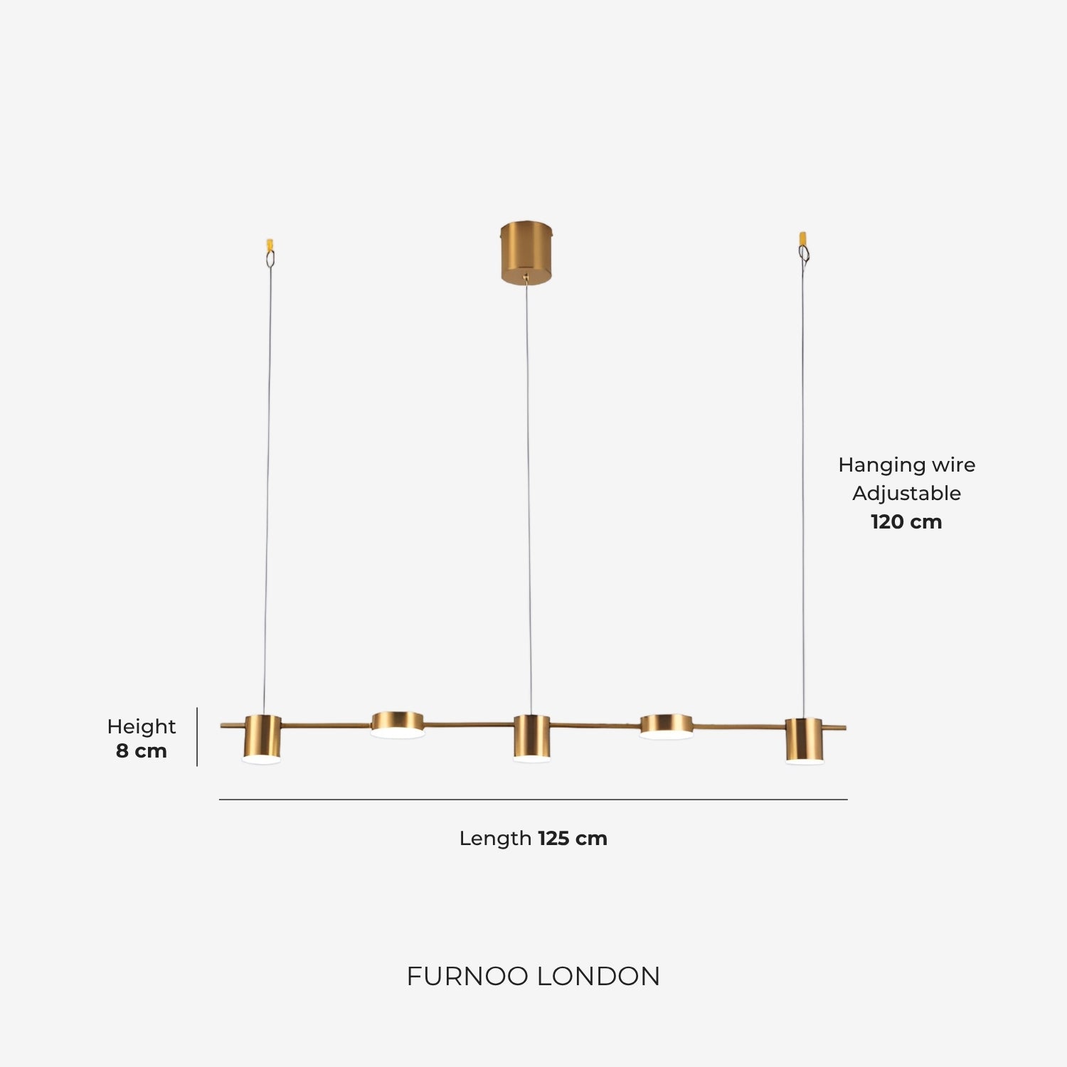 Linear LED Pendant Lamp Helios | Modern Lighting with Metal and Acrylic for Dining Room and Living Room - Lamylie