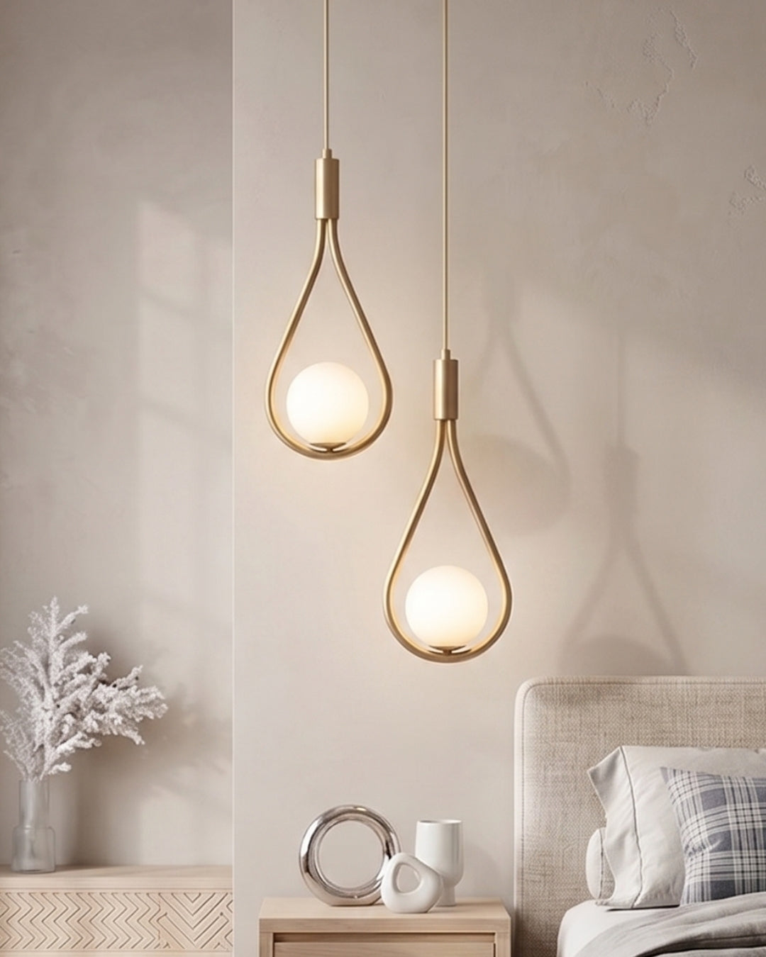 Nordic Drop Pendant Lamp Minimalist Drop-Shaped Glass Modern Lighting for Dining Room & Kitchen Island - Lamylie