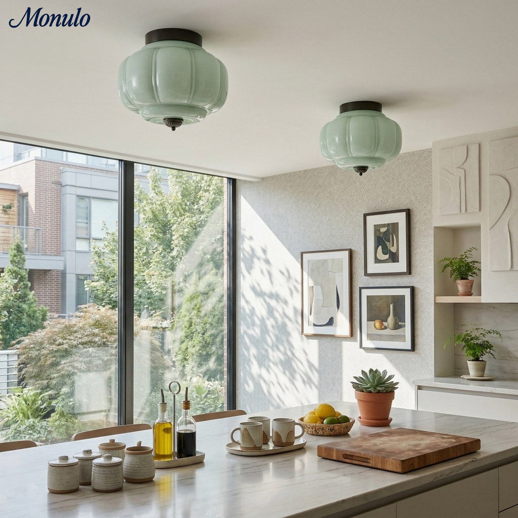 Ceiling Lamp Milk Glass Shade Modern Lighting Scandinavian Style Living Room Dining Room Bedroom Flush Mount - Lamylie