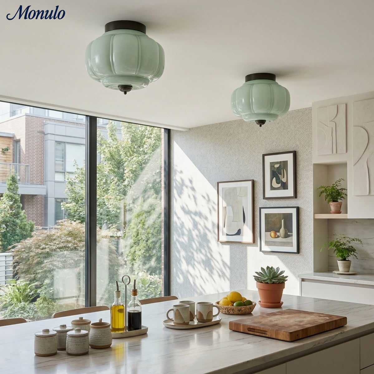 Ceiling Lamp Milk Glass Shade Modern Lighting Scandinavian Style Living Room Dining Room Bedroom Flush Mount - Lamylie