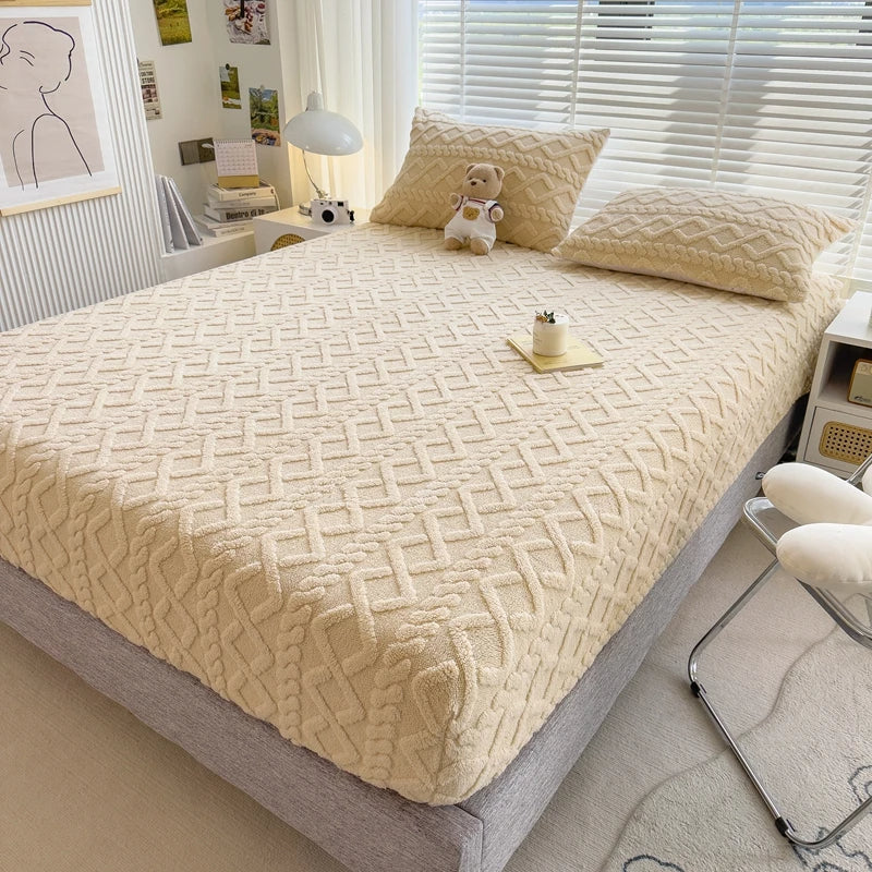 Set di copripiumino di lusso in velluto color latte, morbido, caldo, traspirante, reversibile, lavabile in lavatrice e resistente, matrimoniale king size - Lamylie