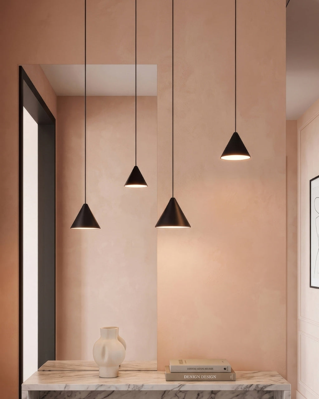 Stella Pendelleuchte | Aluminium Geometrisches Design mit verstellbarer Kabellänge und LED-Beleuchtung - Lamylie