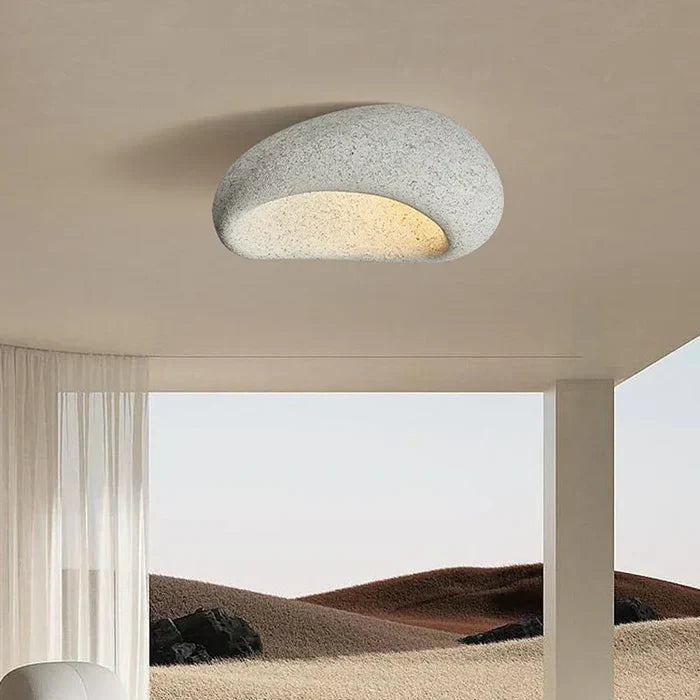 Wabi Sabi Deckenleuchte – Sanftes warmes Leuchten mit natürlicher Steinoptik - Lamylie