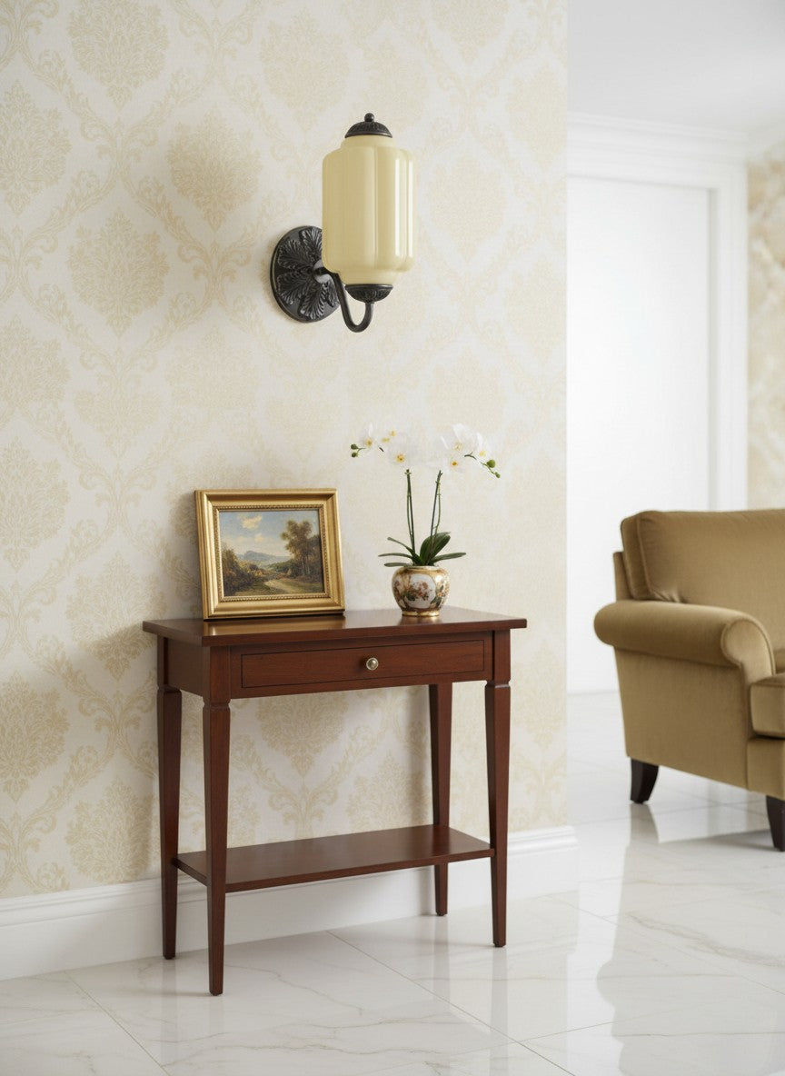 Milk Glass Wall Lamp Eloise for Hall and Bedroom | Vintage Wall Lighting with Milky White Glass - Lamylie