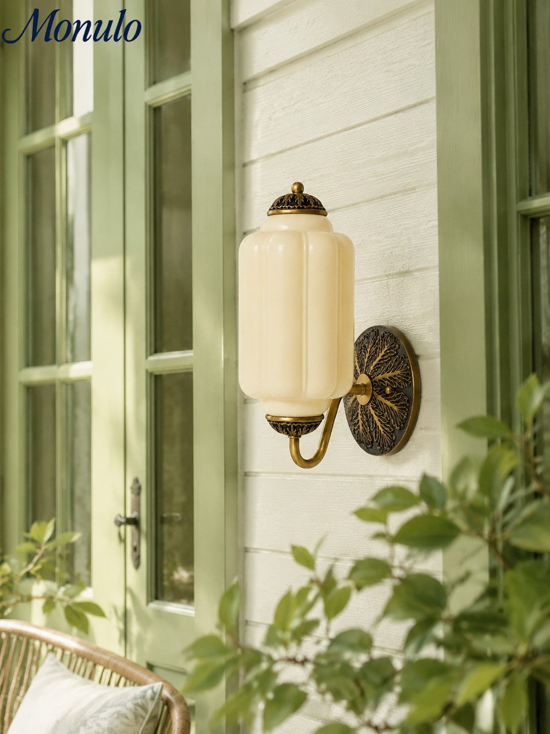 Milk Glass Wall Lamp Eloise for Hall and Bedroom | Vintage Wall Lighting with Milky White Glass - Lamylie