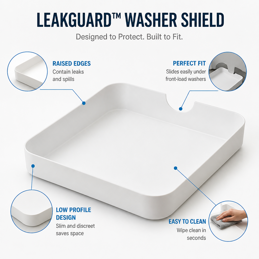 Protecție pentru mașina de spălat LeakGuard — Păstrează podelele uscate și scapă de griji la fiecare zi de spălat - Lamylie