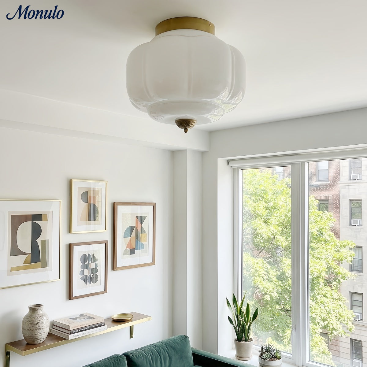 Ceiling Lamp Milk Glass Shade Modern Lighting Scandinavian Style Living Room Dining Room Bedroom Flush Mount - Lamylie