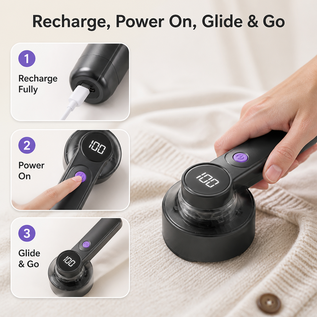 Novara — Smart Electric Lint Remover Rechargeable Fabric Shaver - Lamylie