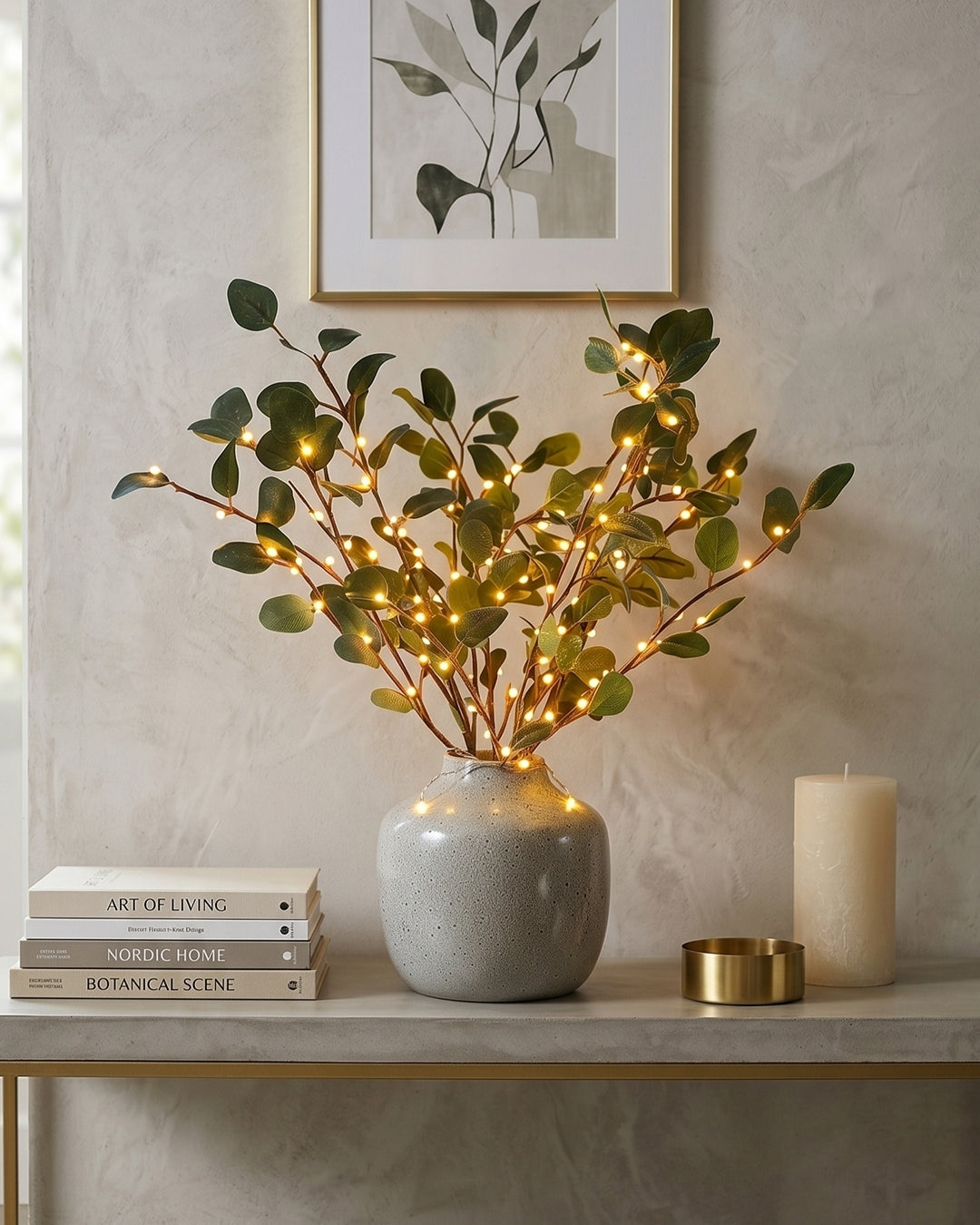 Decorative LED Lighting Branch with Natural Blossom Shape 70cm | Flexible Ambient Lighting for Vases and Mantelpieces - Lamylie