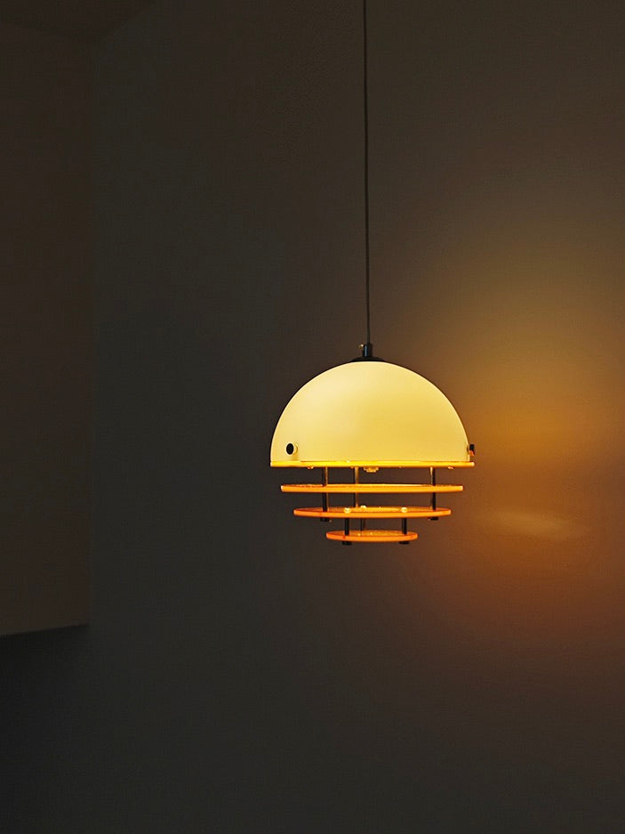Stylish Pendant Lamp Bauhaus Design Orange-White Ambient Lighting for Modern Interiors - Lamylie