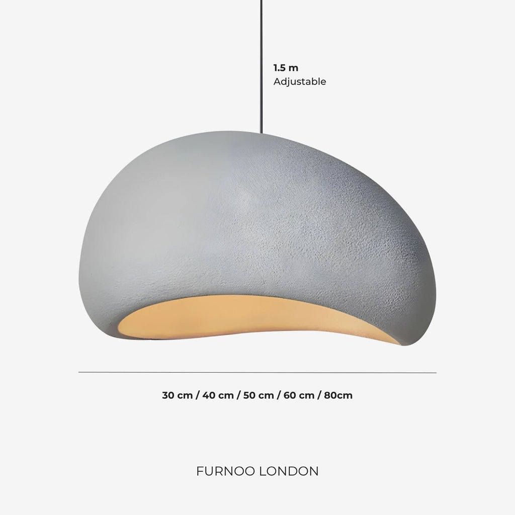 Wabi Sabi Polymer Pendant Lamp | Organic Texture Scandinavian Light Design for Living Room Dining Room - Lamylie