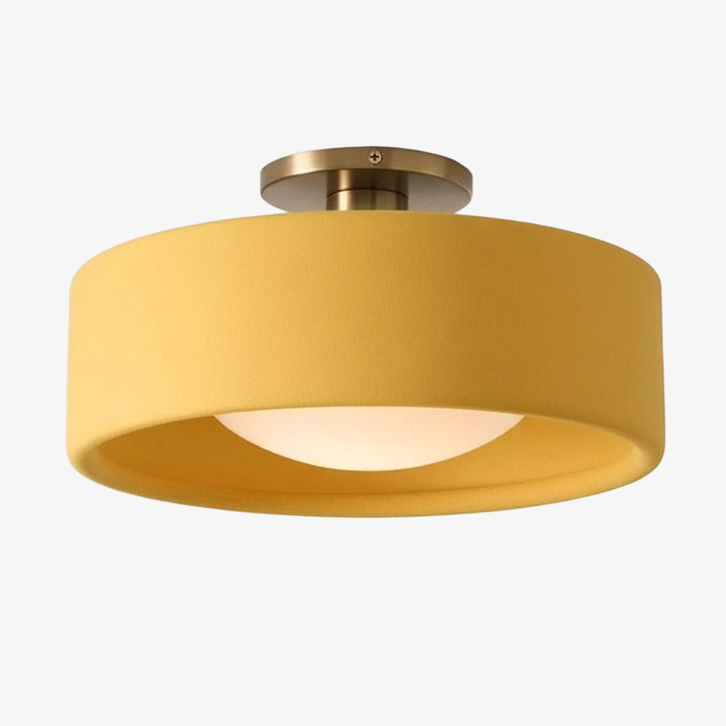 Porcelain Ceiling Lamp with Sleek Mounting | Modern Low Profile Lamp Ceramic Surface Lighting - Lamylie