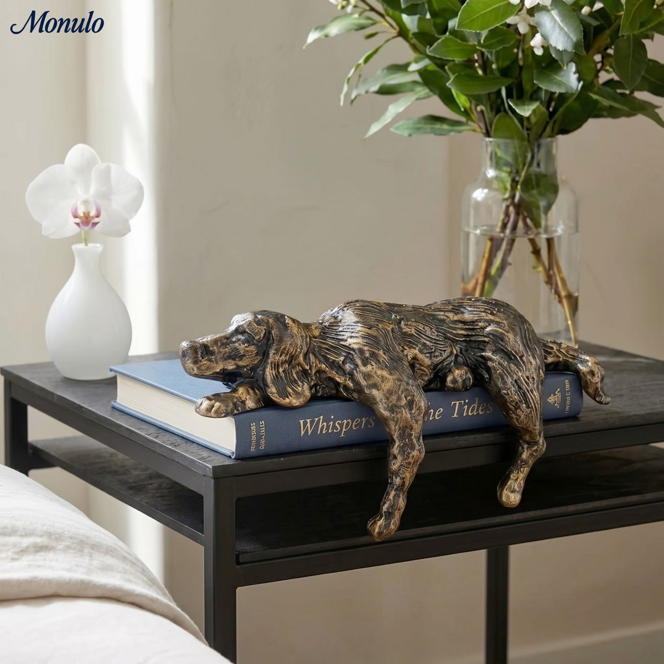 Geometric Iron Dog Figurine | Minimalist Decorative Sculpture for Desk - Lamylie