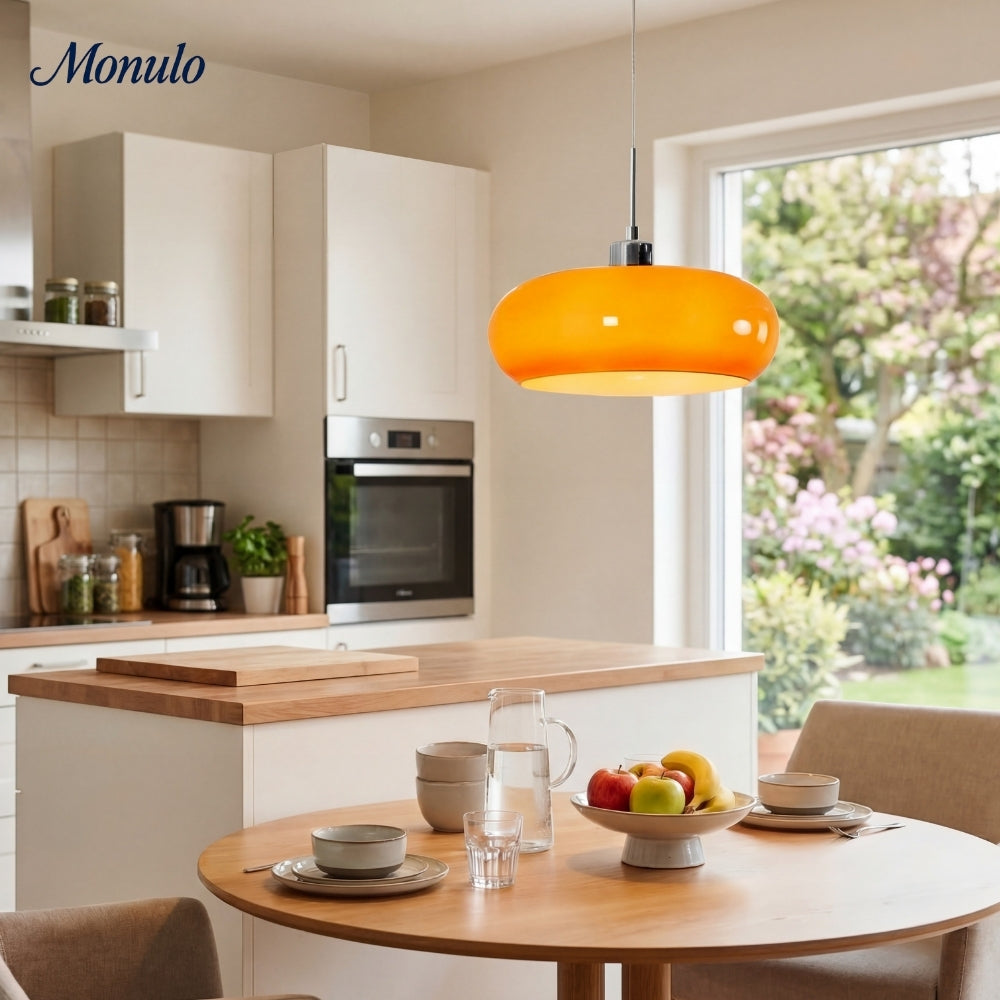 Bauhaus Glas Pendelleuchte Metall 11cm Nordisches Design Esszimmer Küche - Lamylie