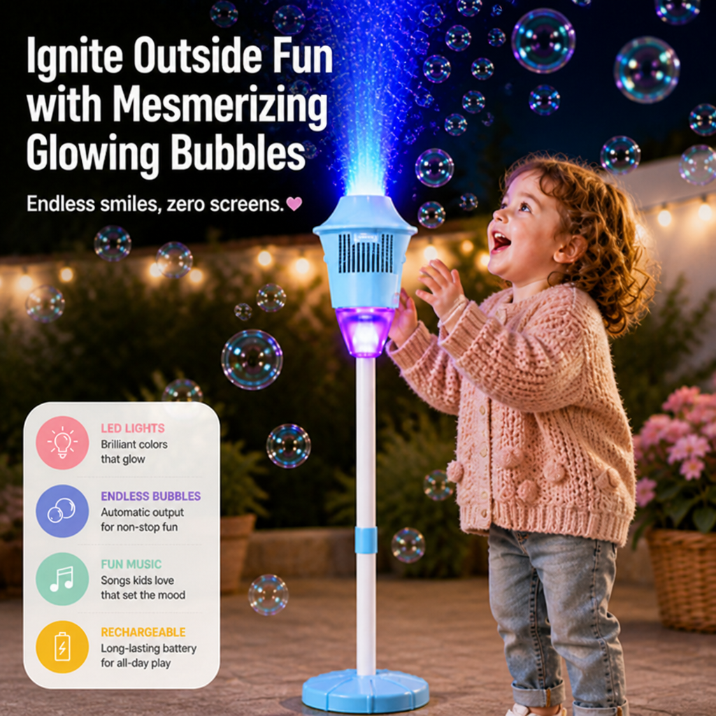 LumiBubbles — Rozsviťte venkovní zábavu fascinujícími svítícími bublinami, kterým děti neodolají - Lamylie