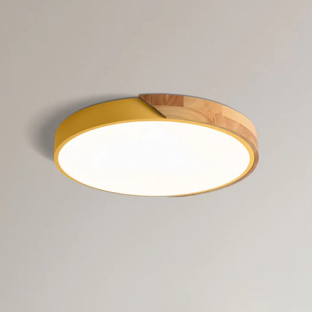 Minimalistyczna lampa sufitowa z drewna i akrylu | Skandynawski design do salonu i sypialni | Energooświetlne światło LED | Łatwy montaż – Lamylie