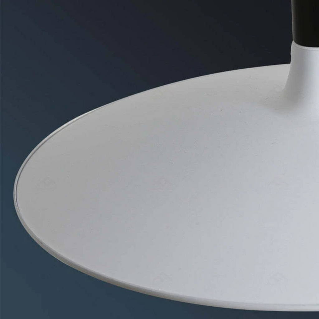 Contemporary White Metal Hanging Lamp – LED, Height Adjustable - Lamylie