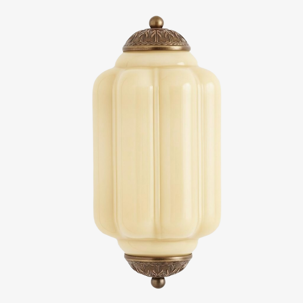 Eloise Vintage Wandleuchte aus Milchglas mit gewelltem Rand - Moderne Akzentbeleuchtung für Bad und Schlafzimmer