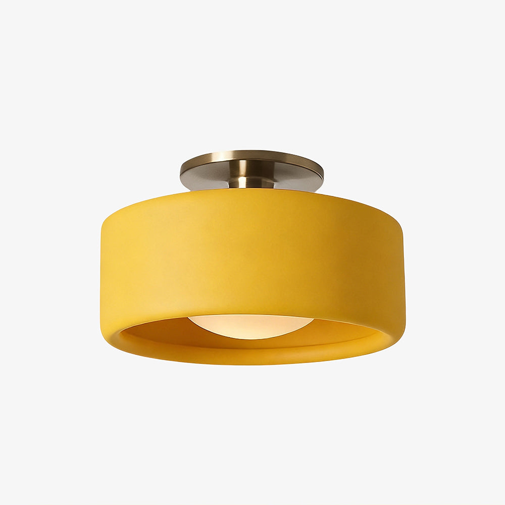 Keramische plafondlamp in Scandinavisch design met halfronde porseleinen kap - Lamylie