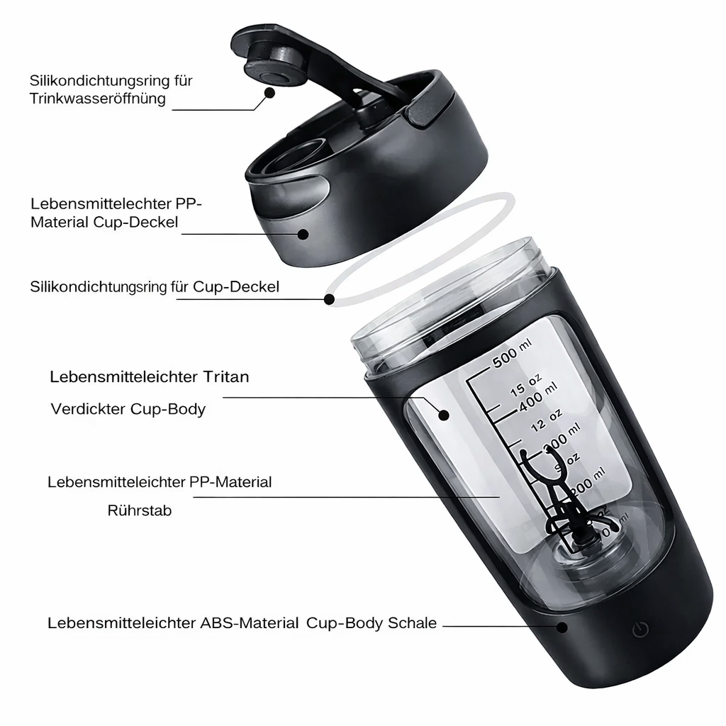 Elektrický mixér na proteinové nápoje | Samomíchací šejkr | Mixér napájený přes USB | BlendGo - Lamylie