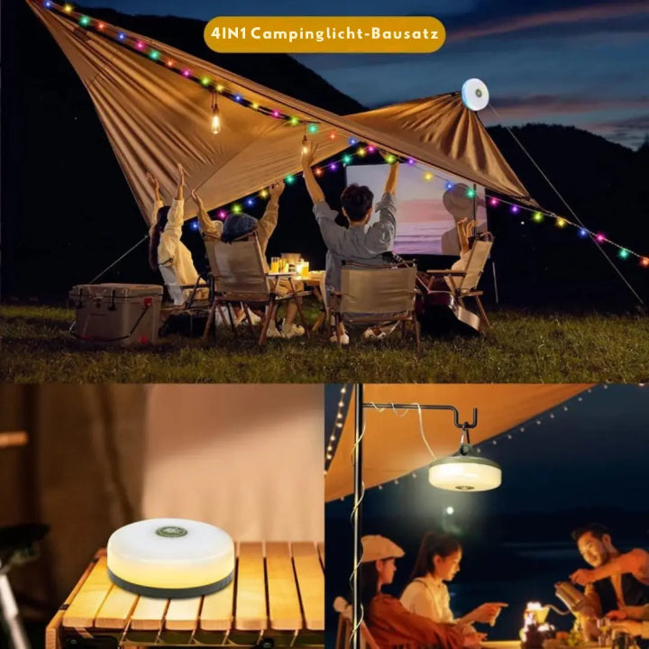 Camping lantern with 10m RGB string lights – ambiance & safety for every outing - Lamylie