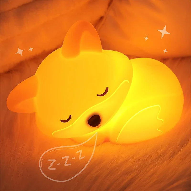 Silikonová noční lampa ve tvaru lišky - Lamylie