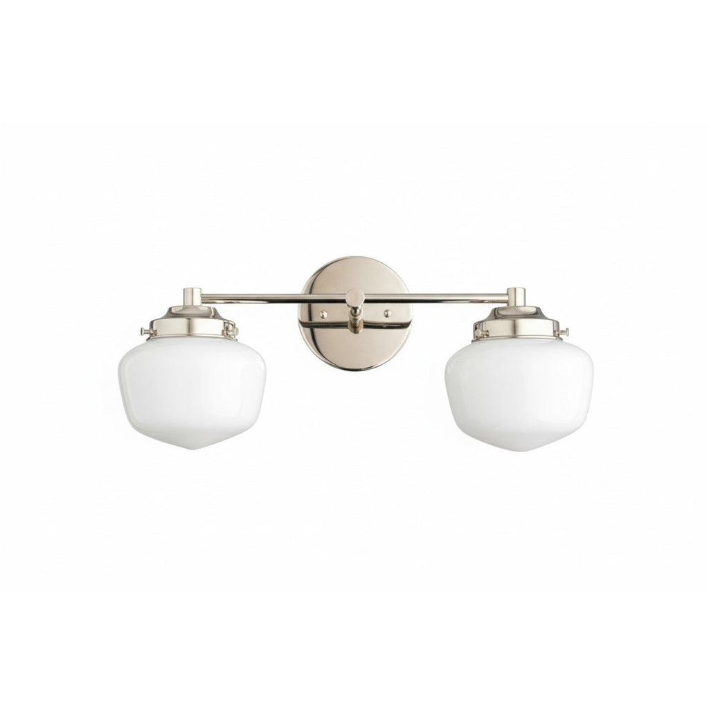 Globe Wall Lamp Classic Bathroom Schoolhouse Lighting Matte Opal Glass for Mirror and Sink - Lamylie