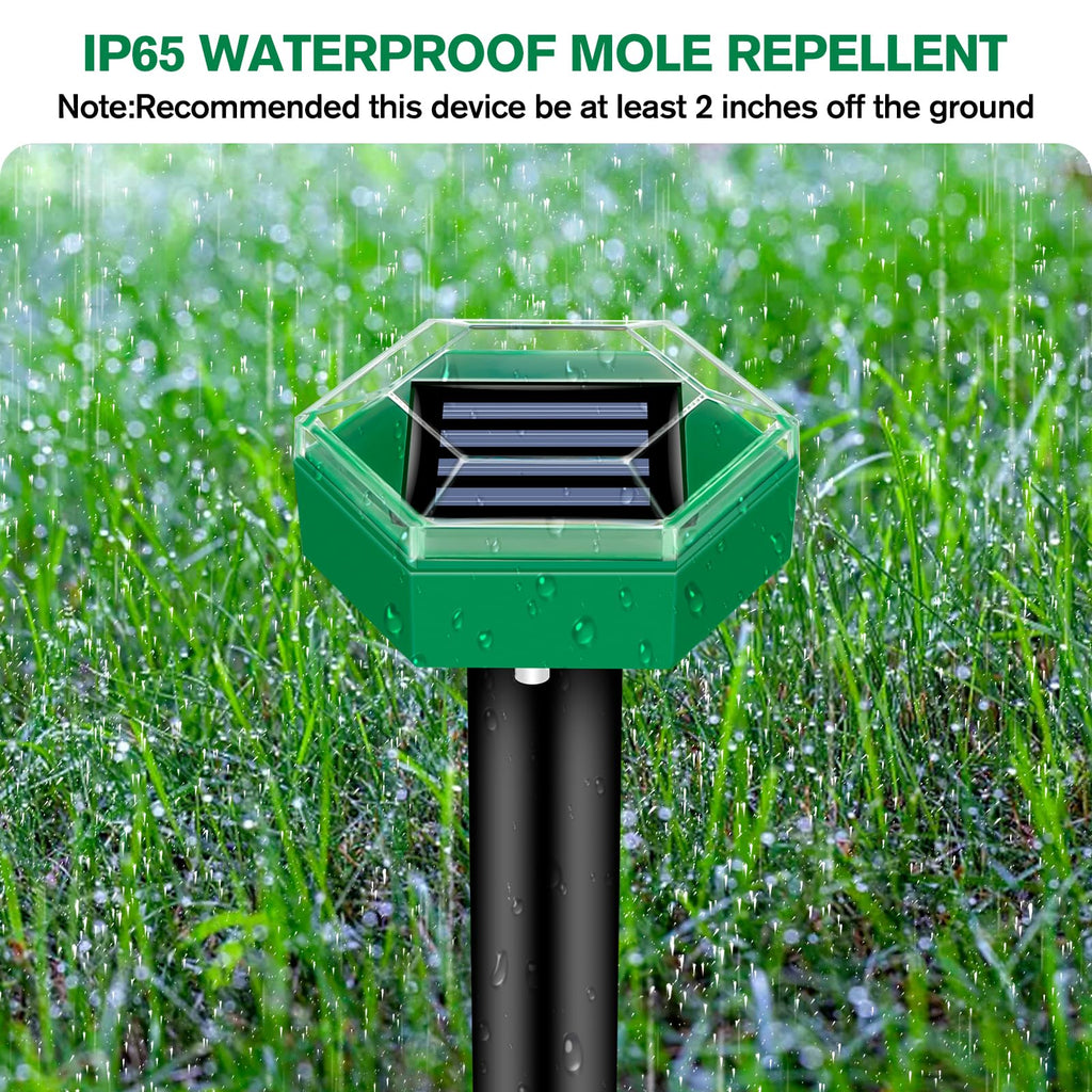 Maulwurfvertreiber, 4er-Pack | Solarbetrieben und wetterfest | Einfacher Aufbau | MoleSilent – Lamylie