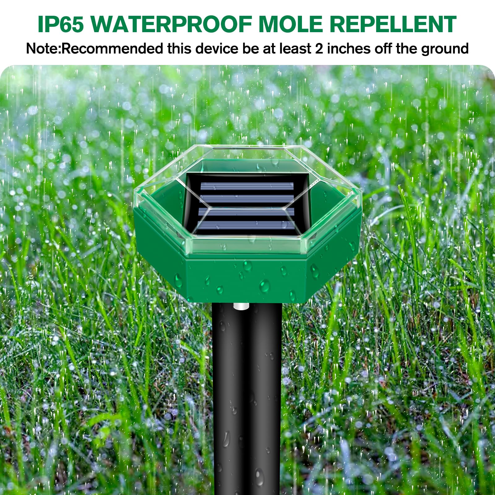 Maulwurfvertreiber, 4er-Pack | Solarbetrieben und wetterfest | Einfacher Aufbau | MoleSilent – Lamylie