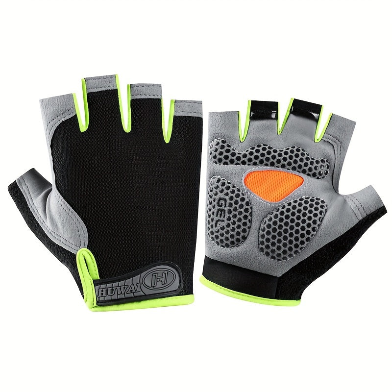 AthletiQ Half-Finger Outdoor Gloves, Universally Sized for Men & Women