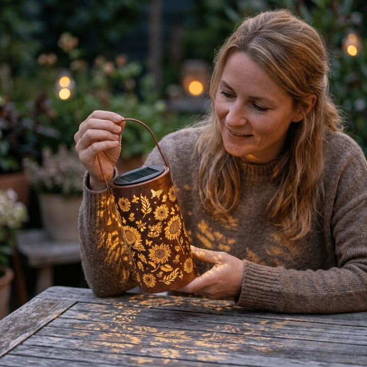 Solar garden lamp featuring sunflower design - Lamylie