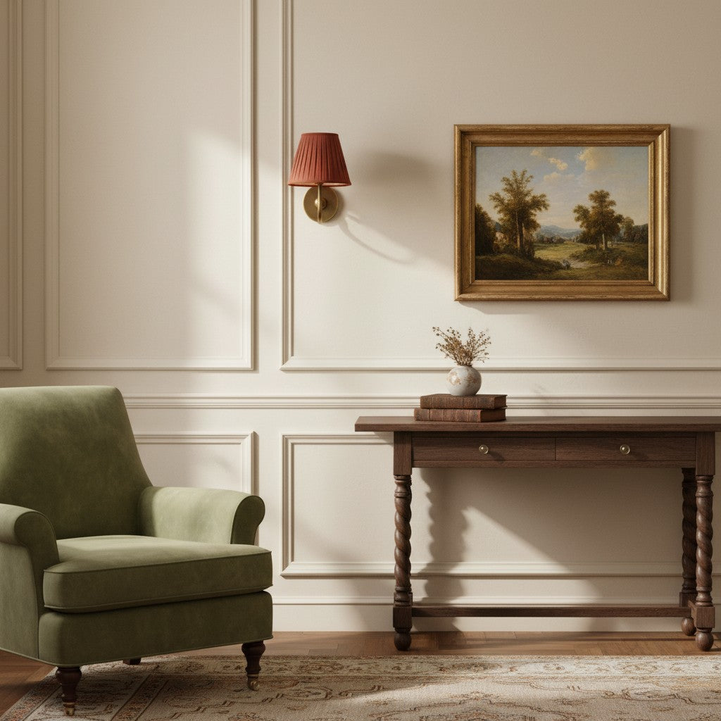 Wall Lamp with Pleated Fabric Shade | Classic Lighting for Bedroom and Living Room - Lamylie
