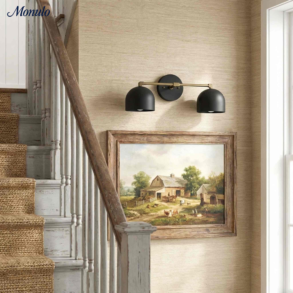 Wall Lamp Dome Shade Mid-Century Retro Design Bathroom Hallway - Lamylie