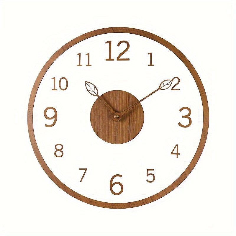 Orologio da parete sospeso minimalista Leafora — quadrante dal motivo a foglia essenziale