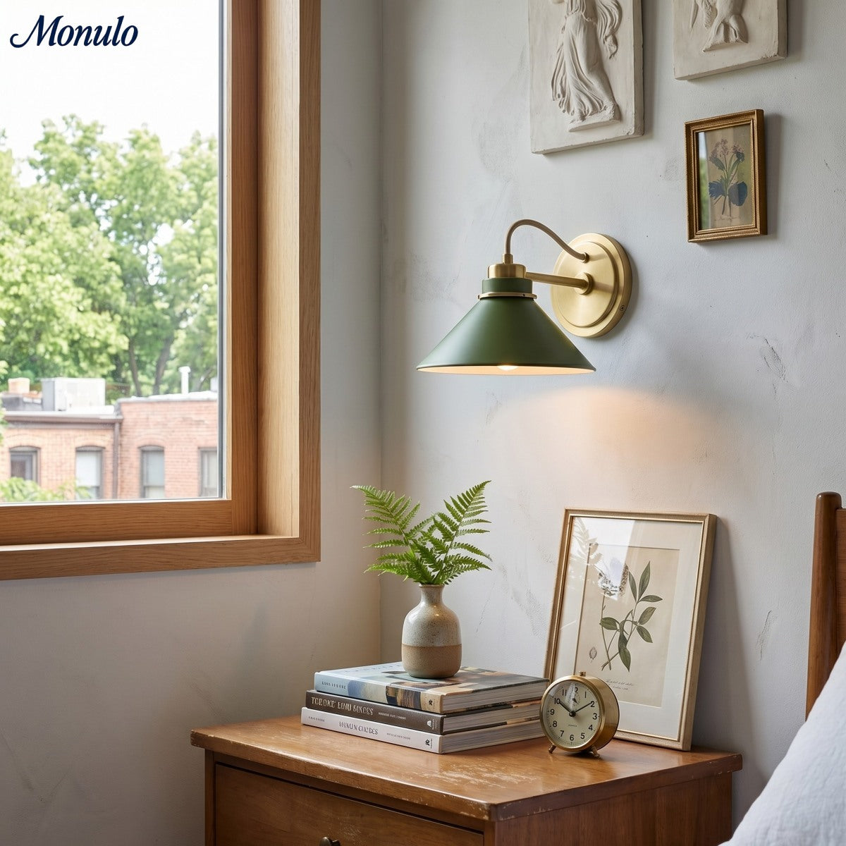 Globus Wandleuchte mit gebogenem Arm | Moderne Industriebeleuchtung für Bad, Schlafzimmer und Flur - Lamylie