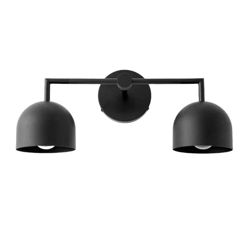Væglampe med kuppelskærme, moderne skandinavisk design i sort metal og messing, 2-3 lyspunkter, stemningsbelysning til badeværelse, entré og soveværelse - Lamylie