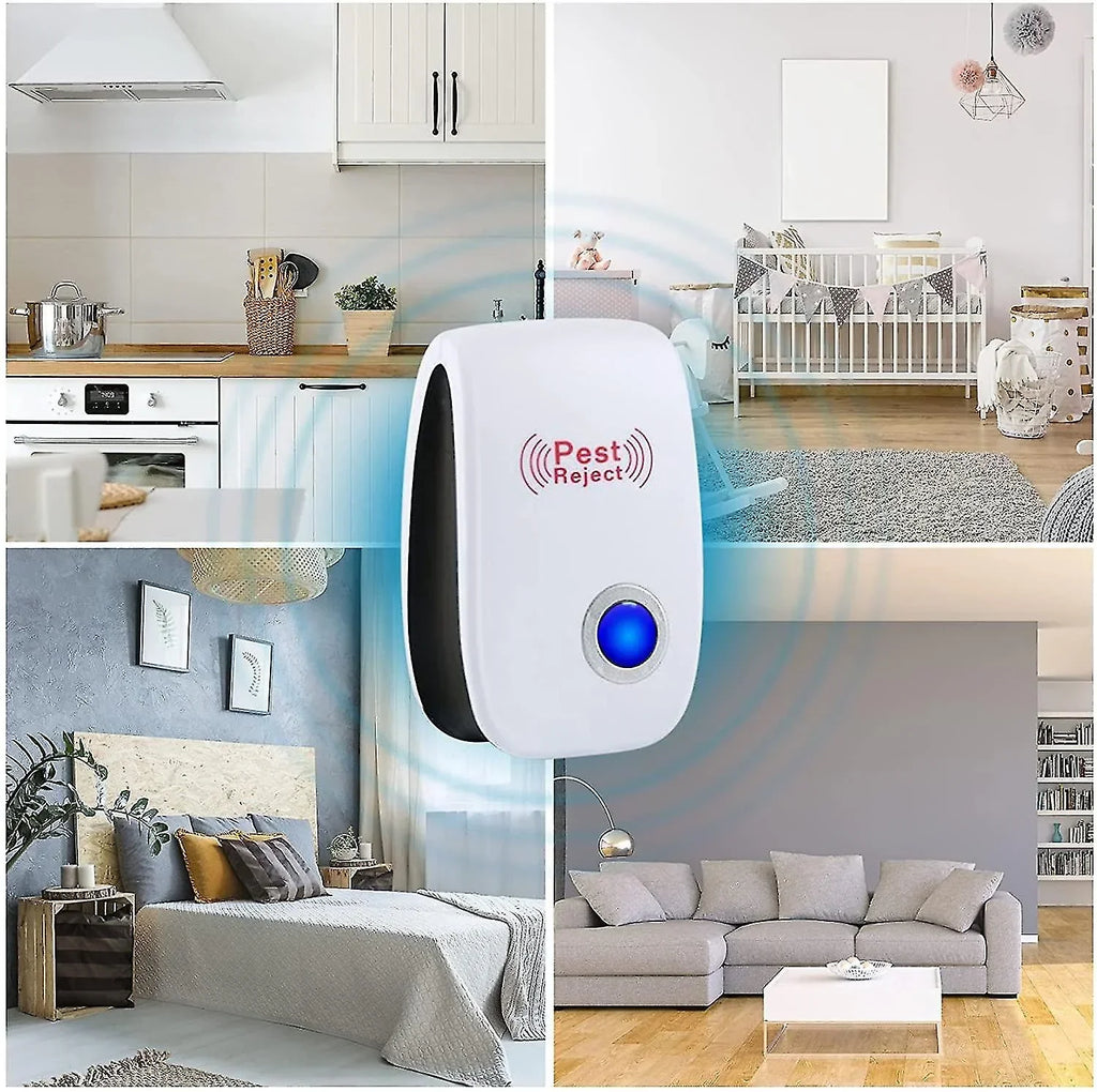 Ultraljudsskrämma mot skadedjur | Plug-in-skydd mot möss, gnagare och insekter | Giftfri och husdjursvänlig | Täcker 40 m² – Lamylie