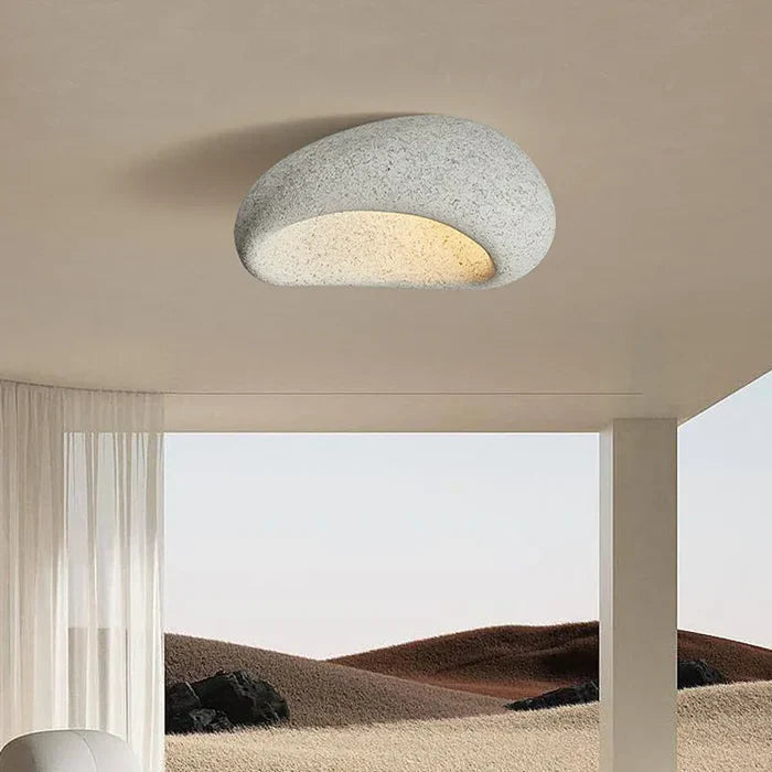 Wabi Sabi Deckenleuchte – Sanftes warmes Leuchten mit natürlicher Steinoptik - Lamylie