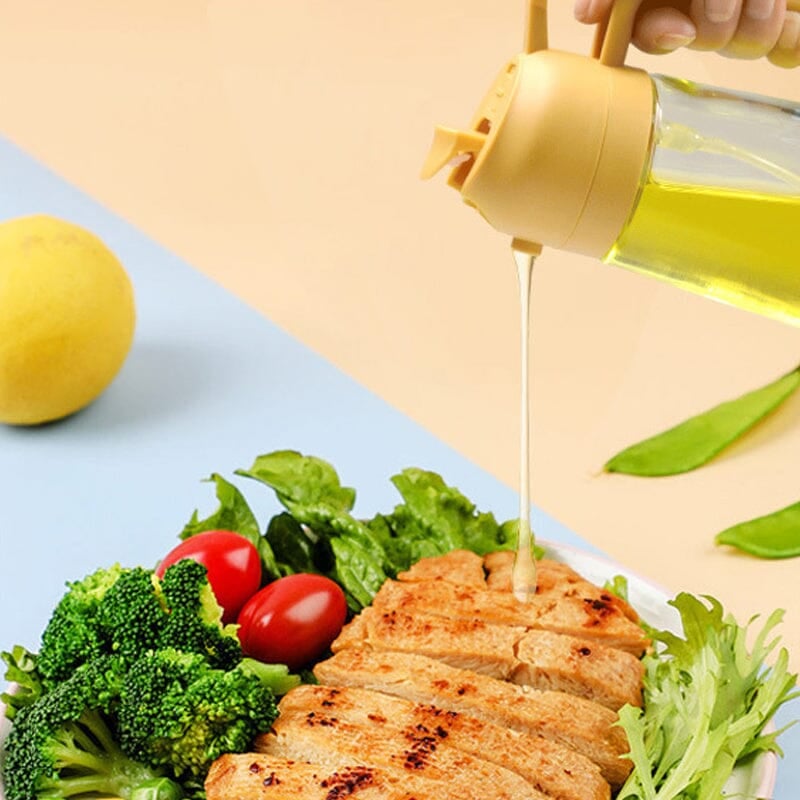 Dispensador y pulverizador de aceite de vidrio de doble función para la cocina - Lamylie