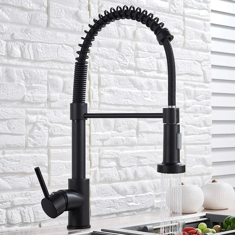 Robinet de cuisine noir mat avec design pivotant à 360° - Lamylie