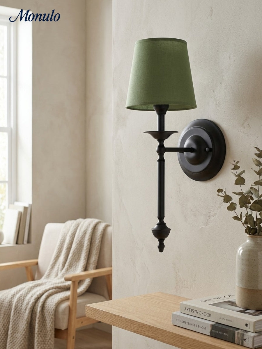 Stoffwandleuchte mit Vintage-Kupfer-Finish | Atmosphärische Beleuchtung für Flur, Schlafzimmer und Wohnzimmer - Lamylie