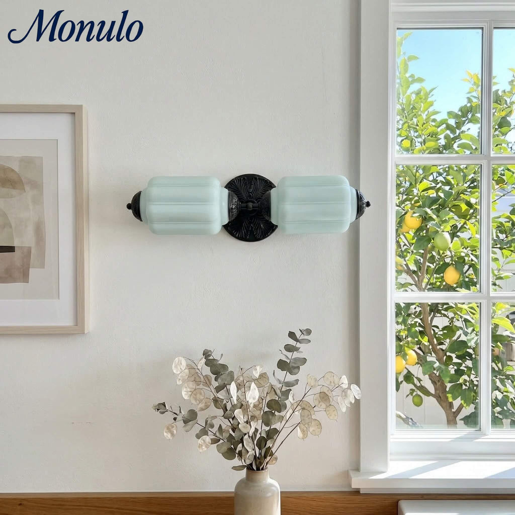 Eloise Vintage Wandleuchte aus Milchglas mit gewelltem Rand - Moderne Akzentbeleuchtung für Bad und Schlafzimmer