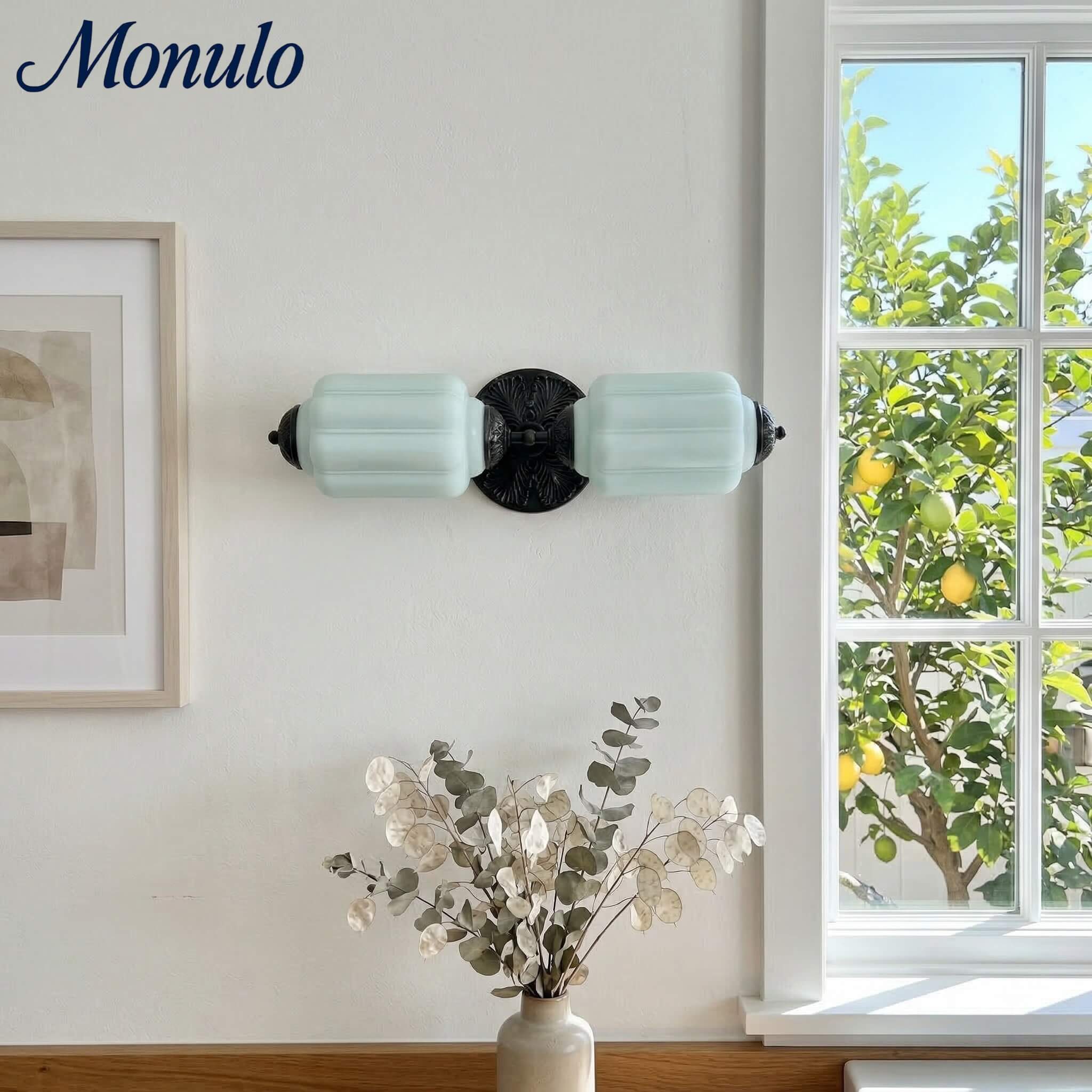 Eloise Vintage Wandleuchte aus Milchglas mit gewelltem Rand - Moderne Akzentbeleuchtung für Bad und Schlafzimmer