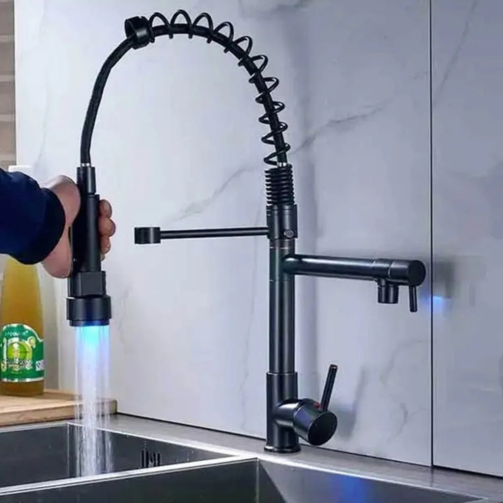 Robinet de cuisine noir mat avec design pivotant à 360° - Lamylie