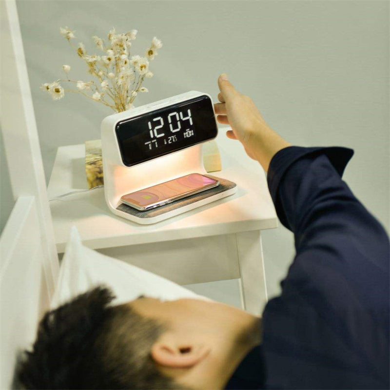 Wireless Charging Night Light and Multifunctional Alarm Clock - Lamylie