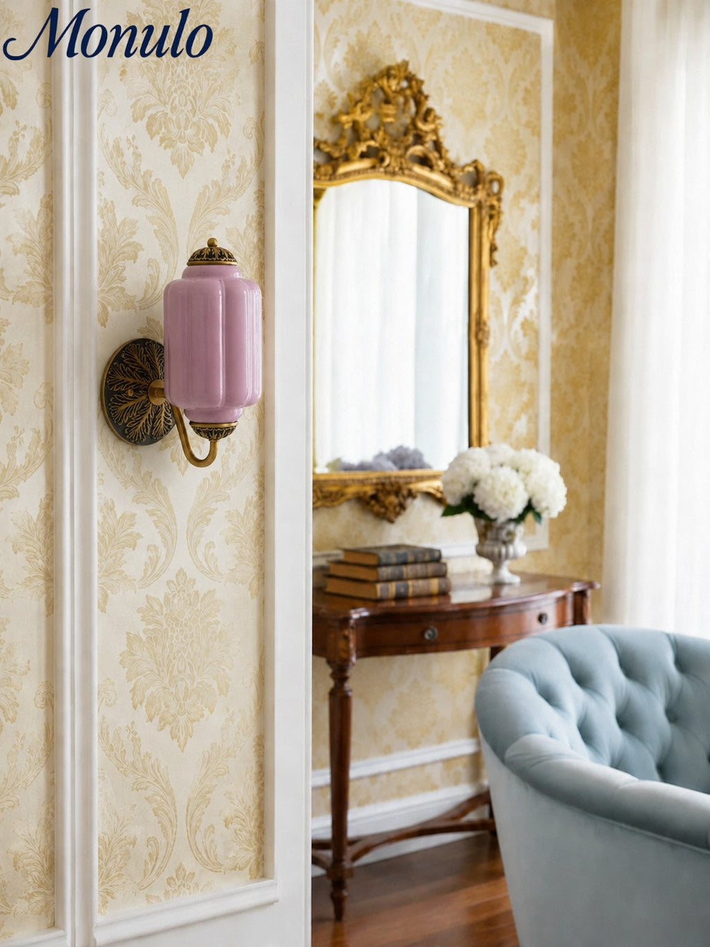 Milk Glass Wall Lamp Eloise for Hall and Bedroom | Vintage Wall Lighting with Milky White Glass - Lamylie